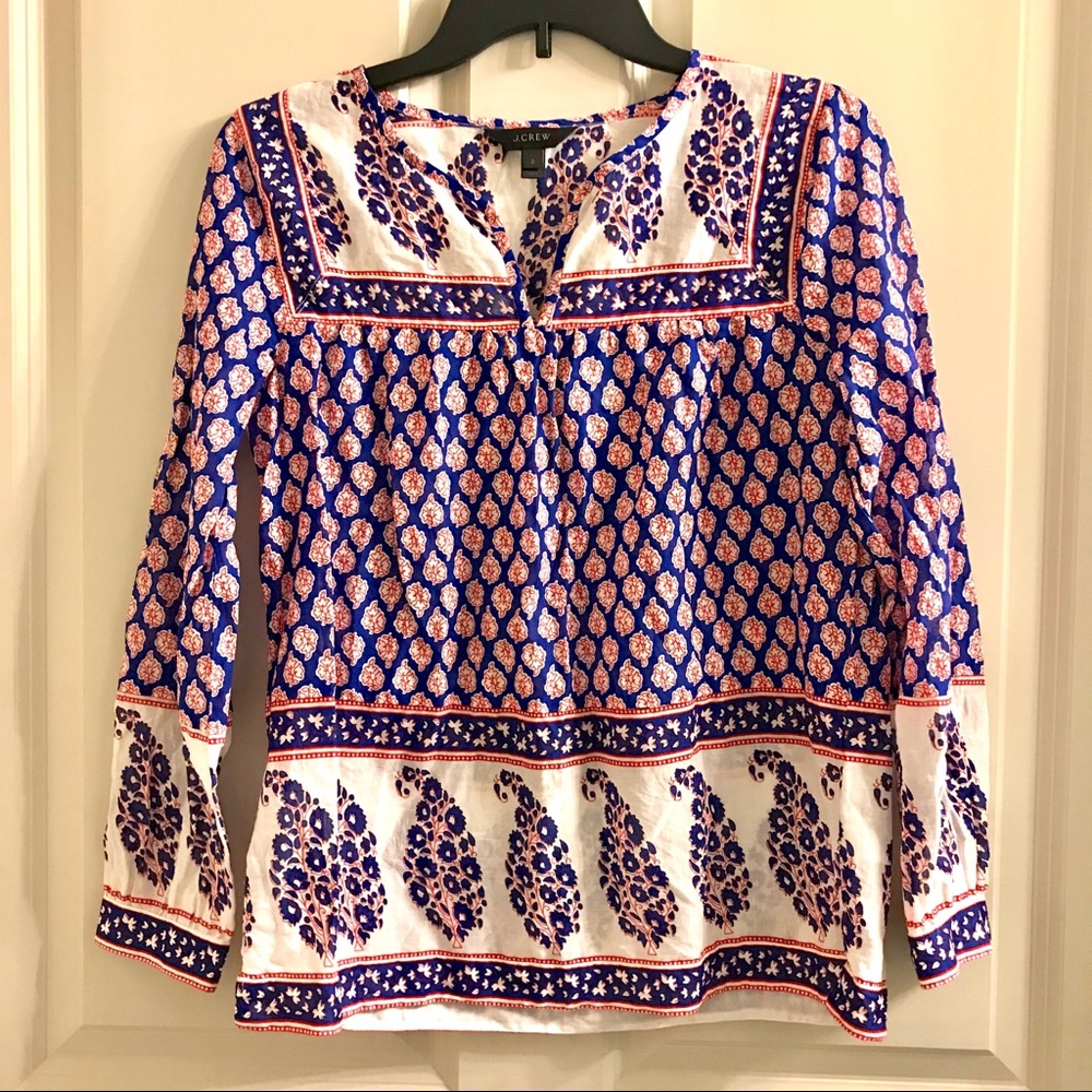 Long Sleeves thistle printed cotton popover